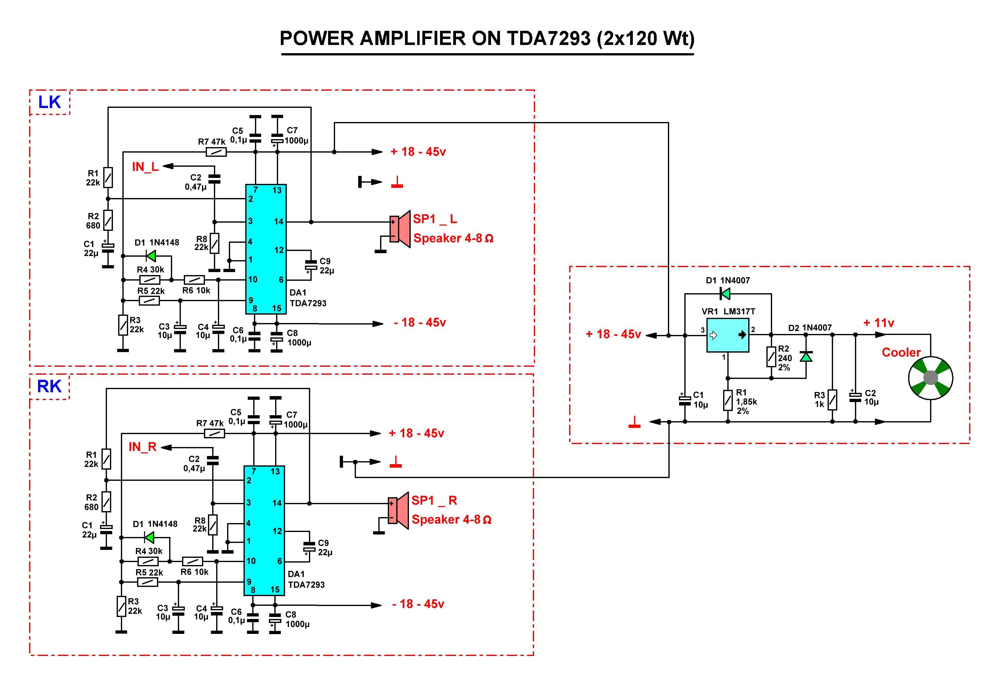 Усилитель мощности на TDA7293 (2х120 Вт)