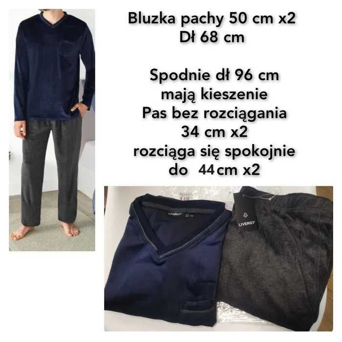 Nowa męska piżama S 44/46 piżama S piżama welurowa męska S