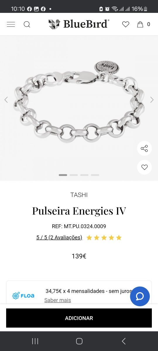 Vendo Pulseira Energies da Tashi com 3 charms