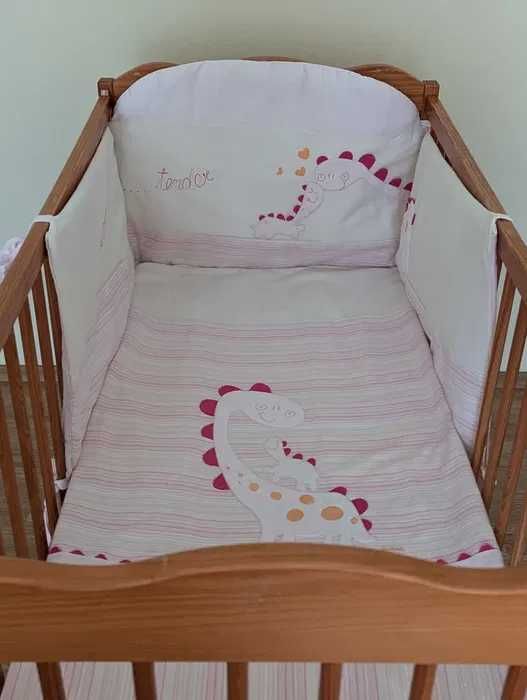 Набір: дитяче ліжко, матрац, ковдра, м'які бортики, постіль