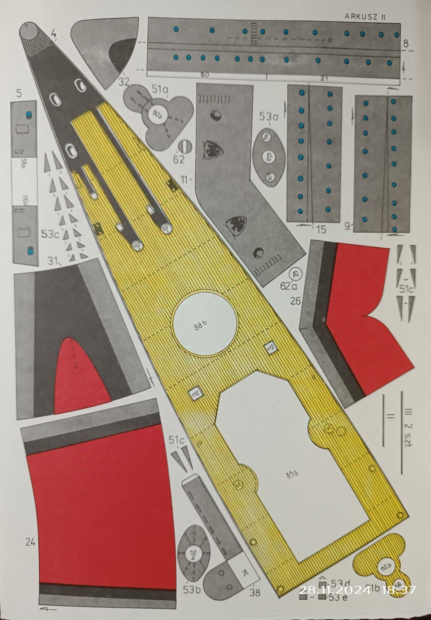 Model krążownik Nürnberg Mały Modelarz 10-11/93
