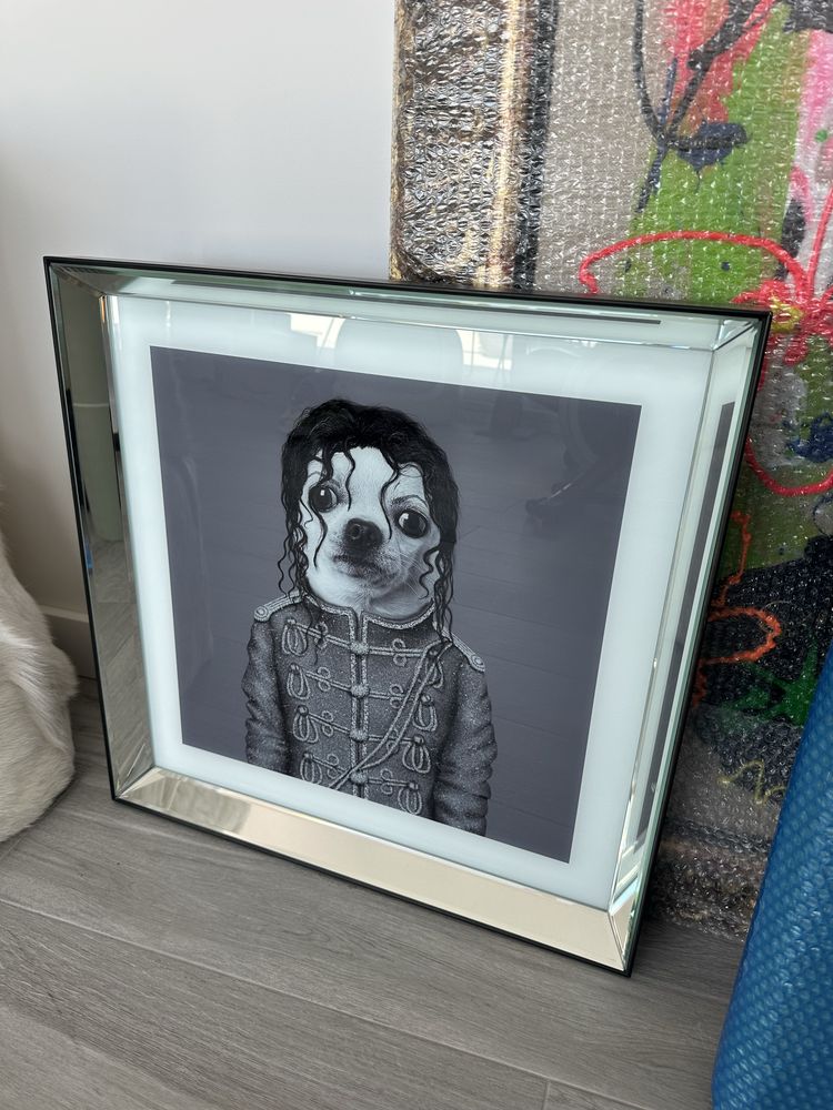 quadro moldura em espelho King Dog