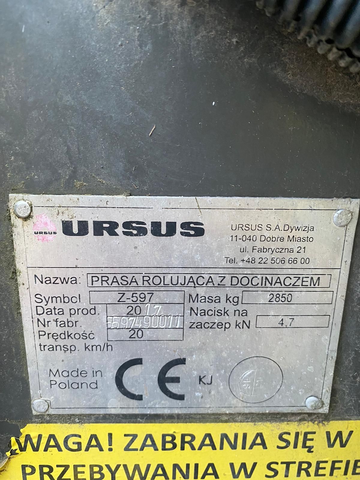 Sprzedam prasę rolującą URSUS Z-597