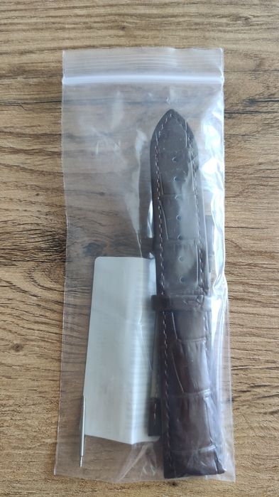 Skórzany pasek do zegarka 19mm brazowy ciemny