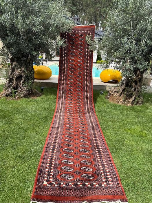 Chodnik Dywan Kaszmirowy Pakistan Buchara ART DECO 465x93 galeria7 tyś