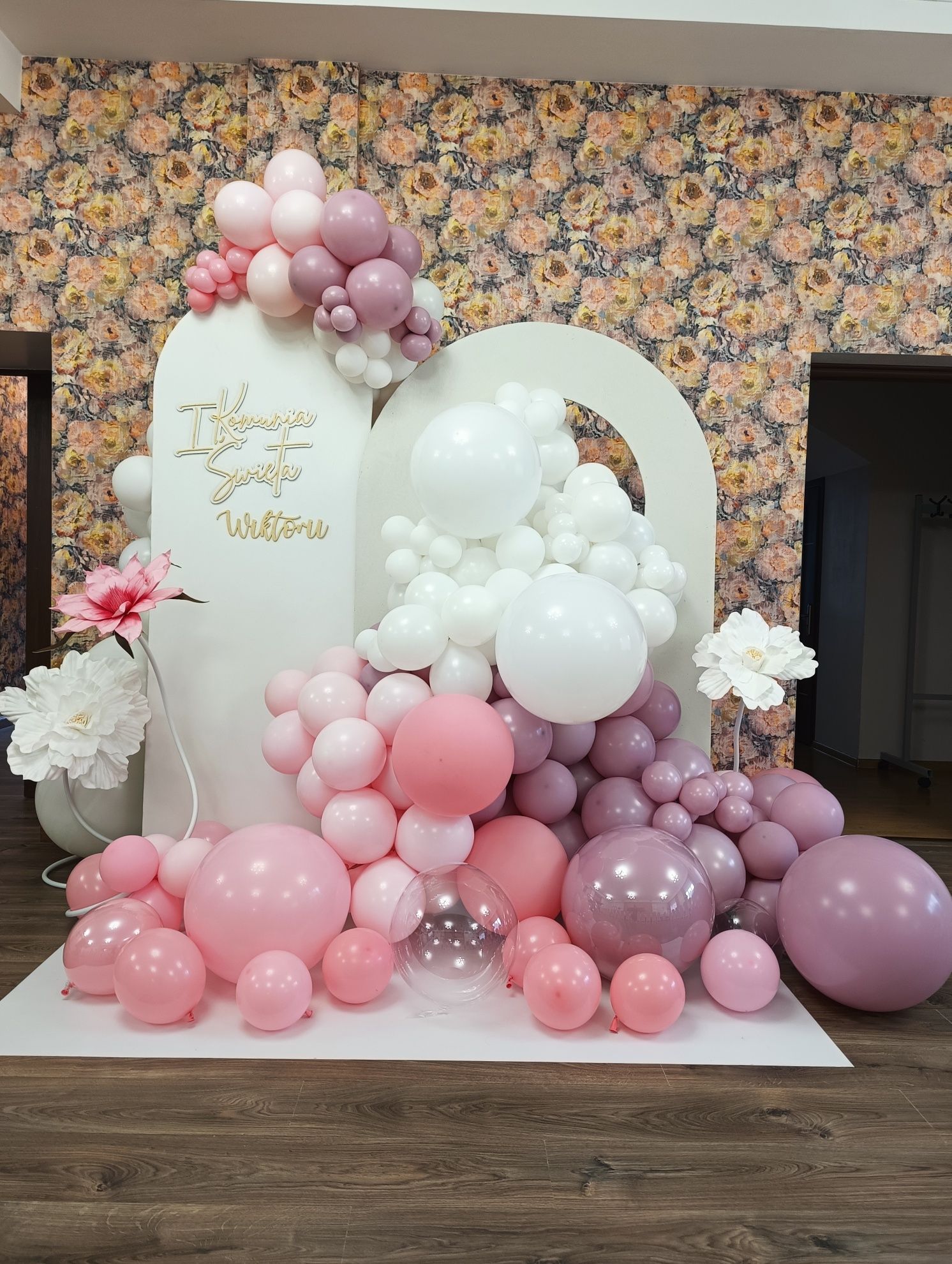 Ścianki balonowe , ścianki do zdjęć Komunia Święta, Chrzest , urodziny