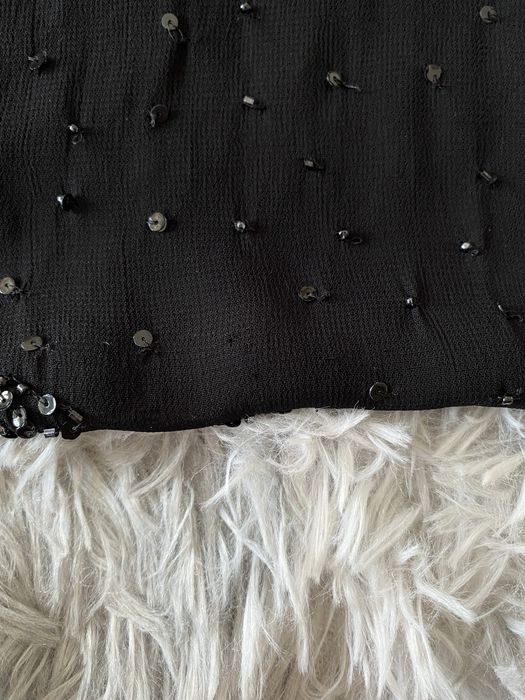 Czarny transparentny top na ramiączka cekiny M 38 L 40 zara mesh