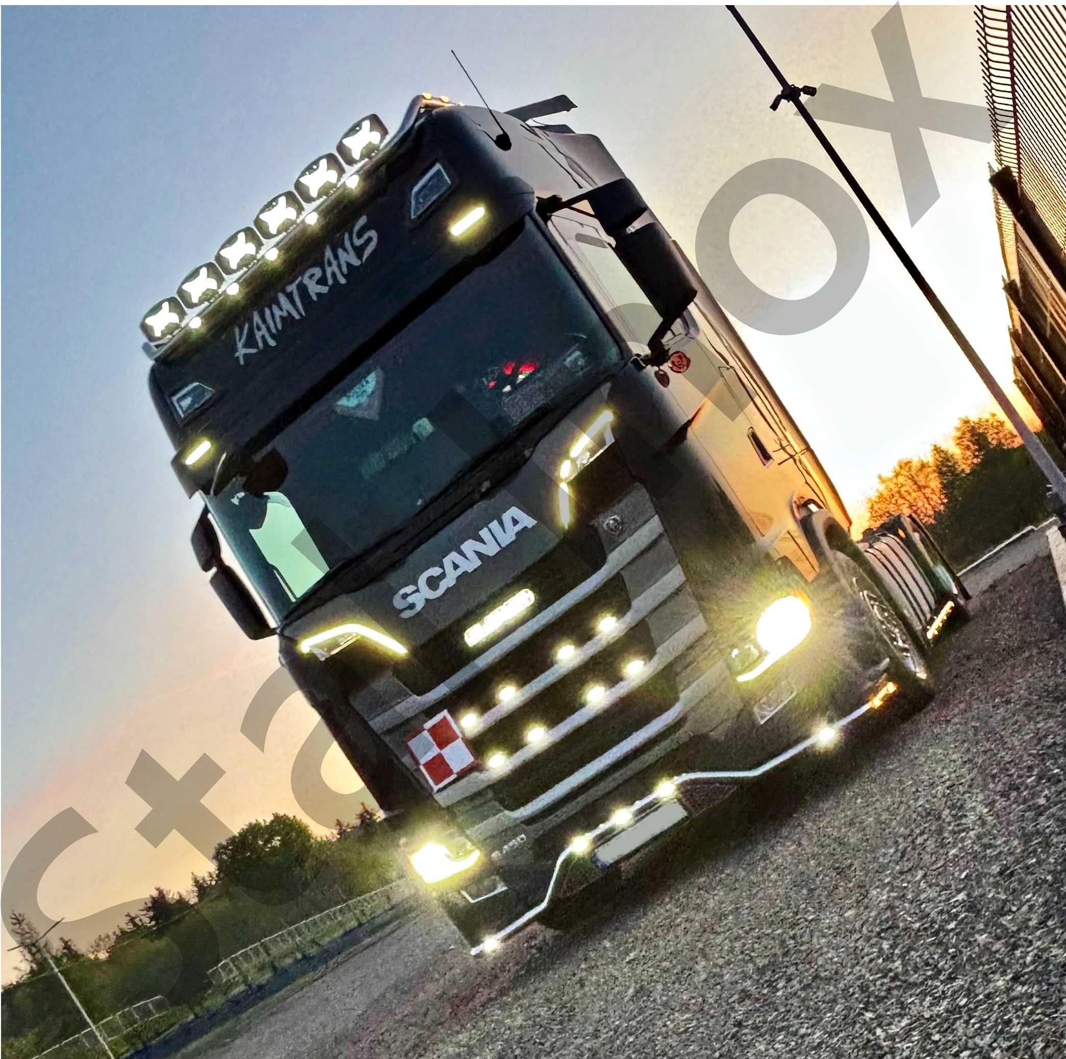 Orurowanie górne stal nierdzewna Scania Next Gen S / R oświetlenie led