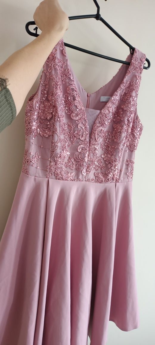 Jak nowa piękna różowa sukienka cekiny Elizabeth collection r.L/xl 40/