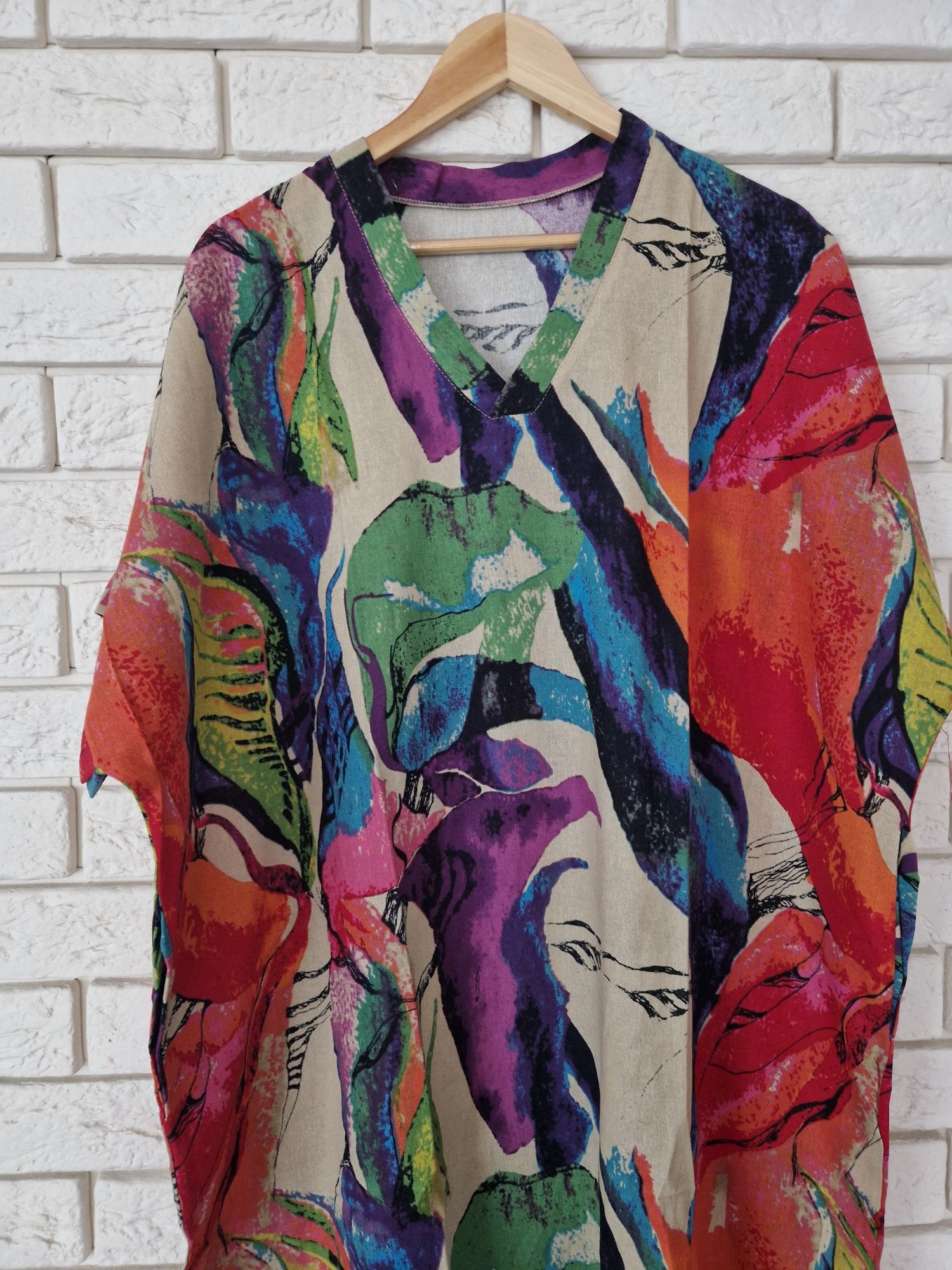 Lniana sukienka oversize i 100% len XXL 44 XL 42 Plus Size boho