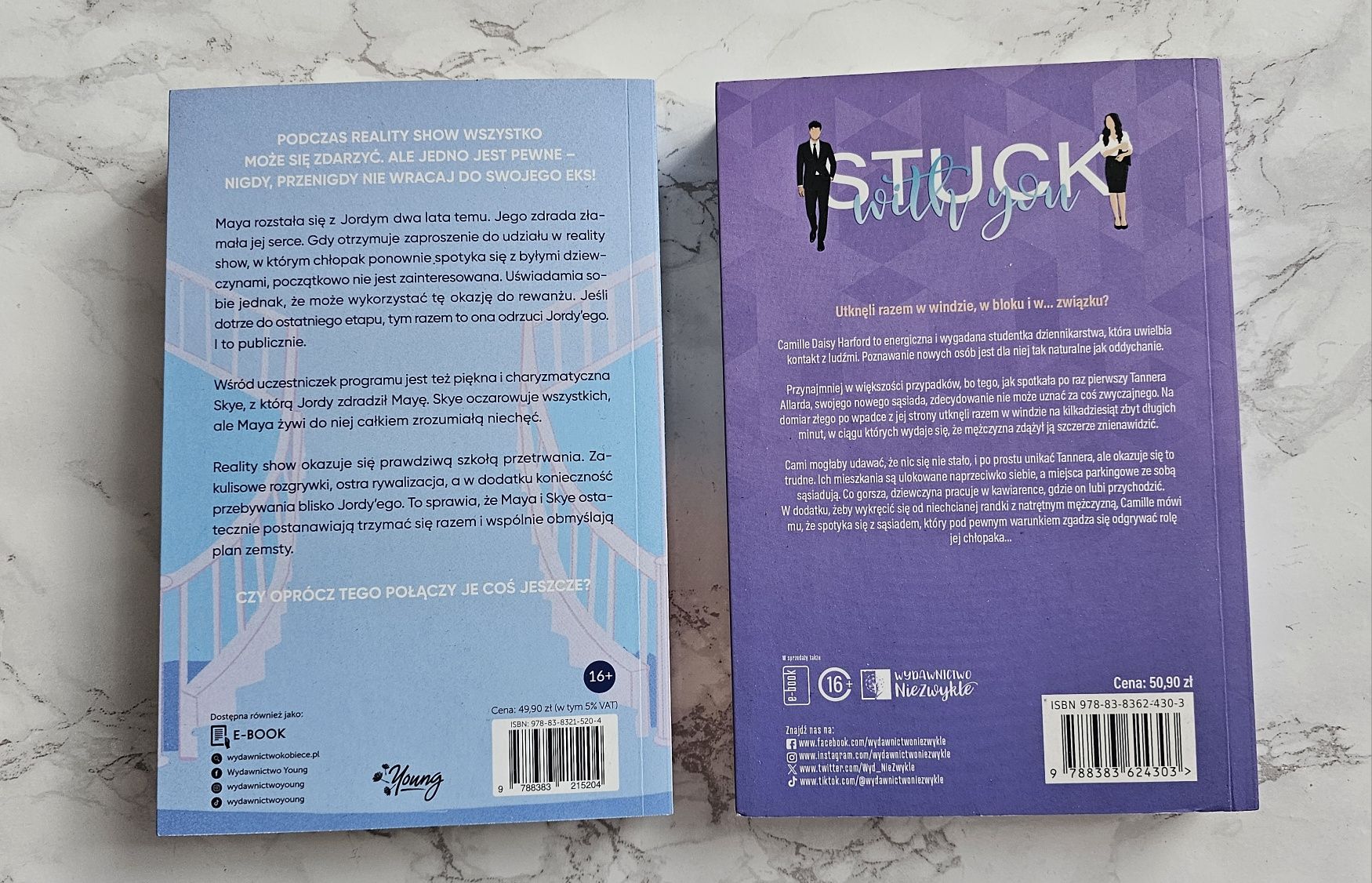 Książki "Stuck with you" oraz "Nigdy, przenigdy nie będziemy razem"