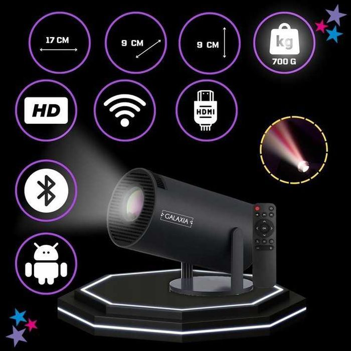 Projektor Rzutnik Mini Przenośny Android LED Wifi Full HD Smart TV