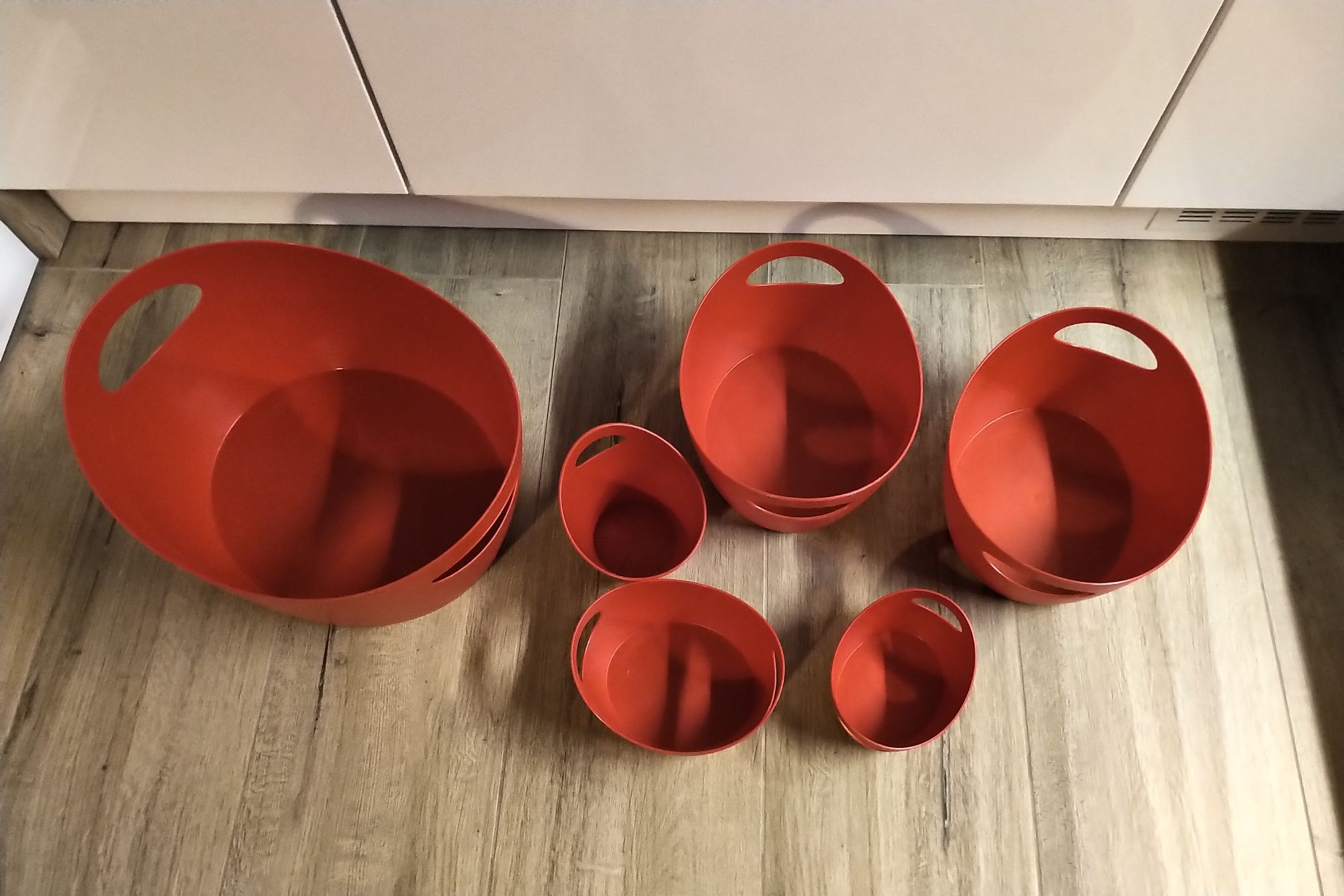 Zestaw misek miski pojemniki Koziol czerwone Bottichelli do prania