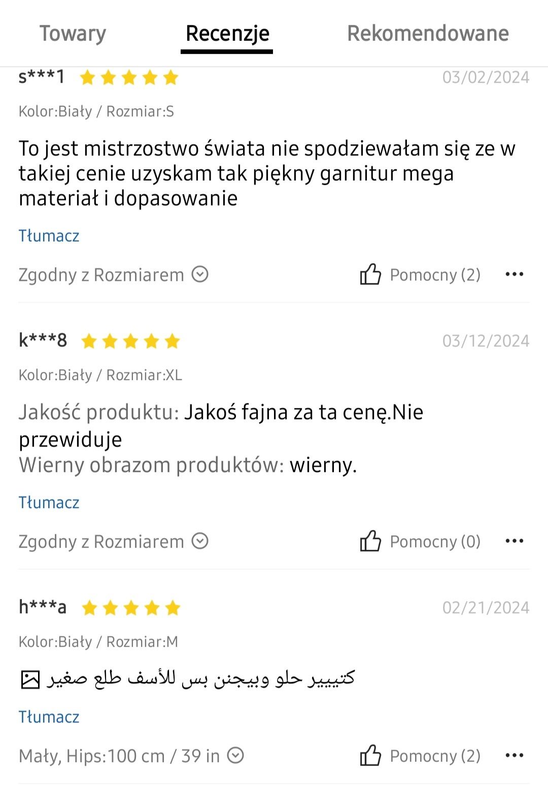 Garnitur damski rozmiar L