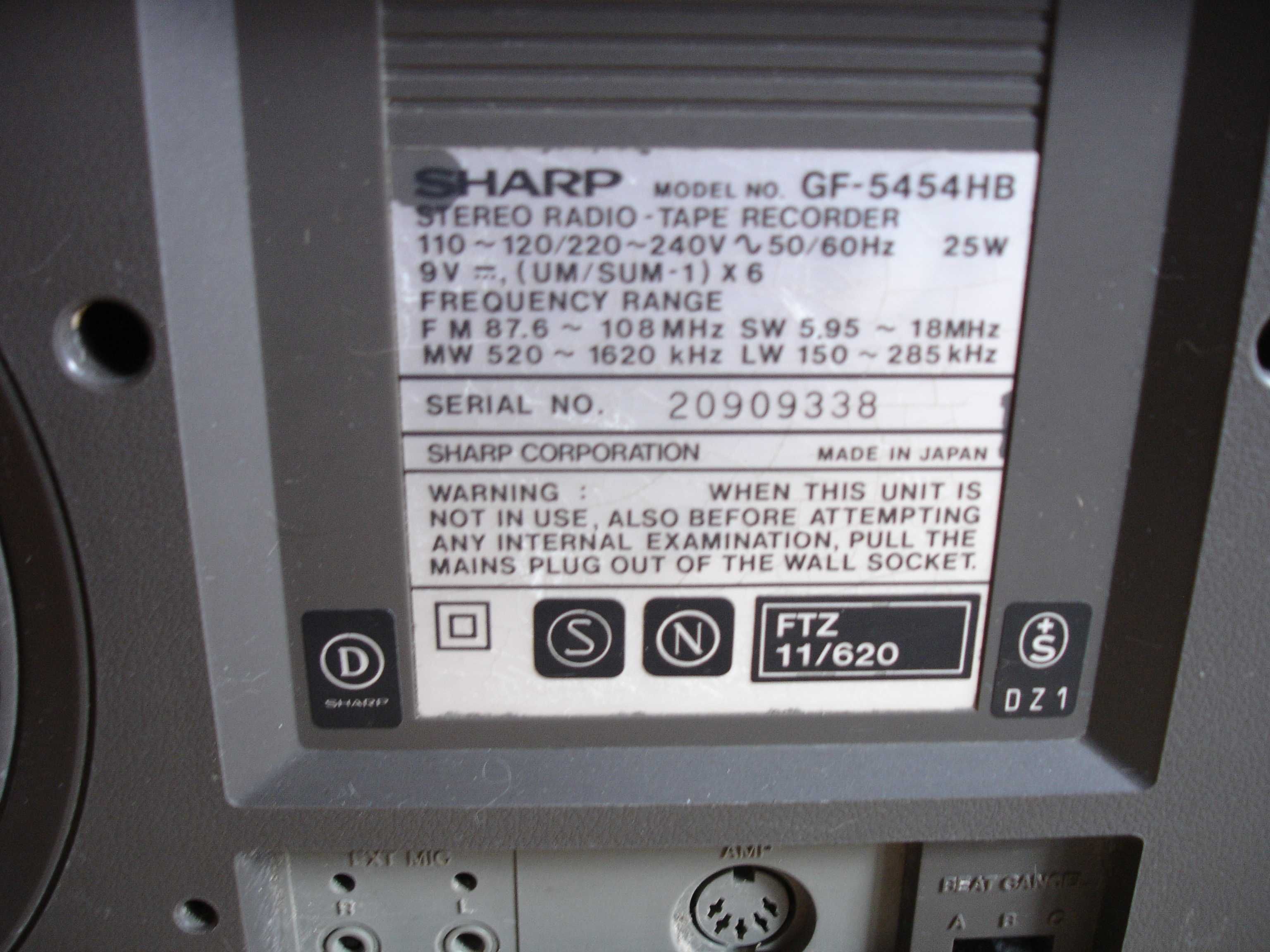 Radiomagnetofon SHARP GF-5454
