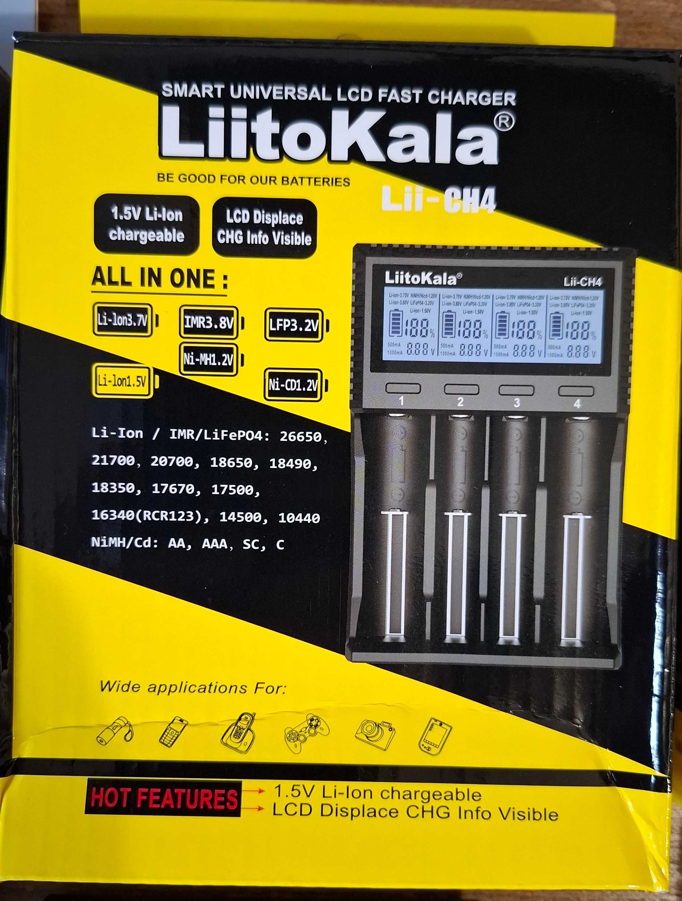 Зарядний пристрій для акумуляторів Liitokala Lii-D4XL, Lii-CH4, Lii-M4
