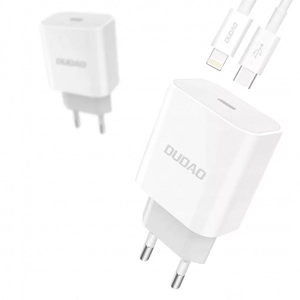 Szybka ładowarka + kabel Usb - C / Lightning 1m