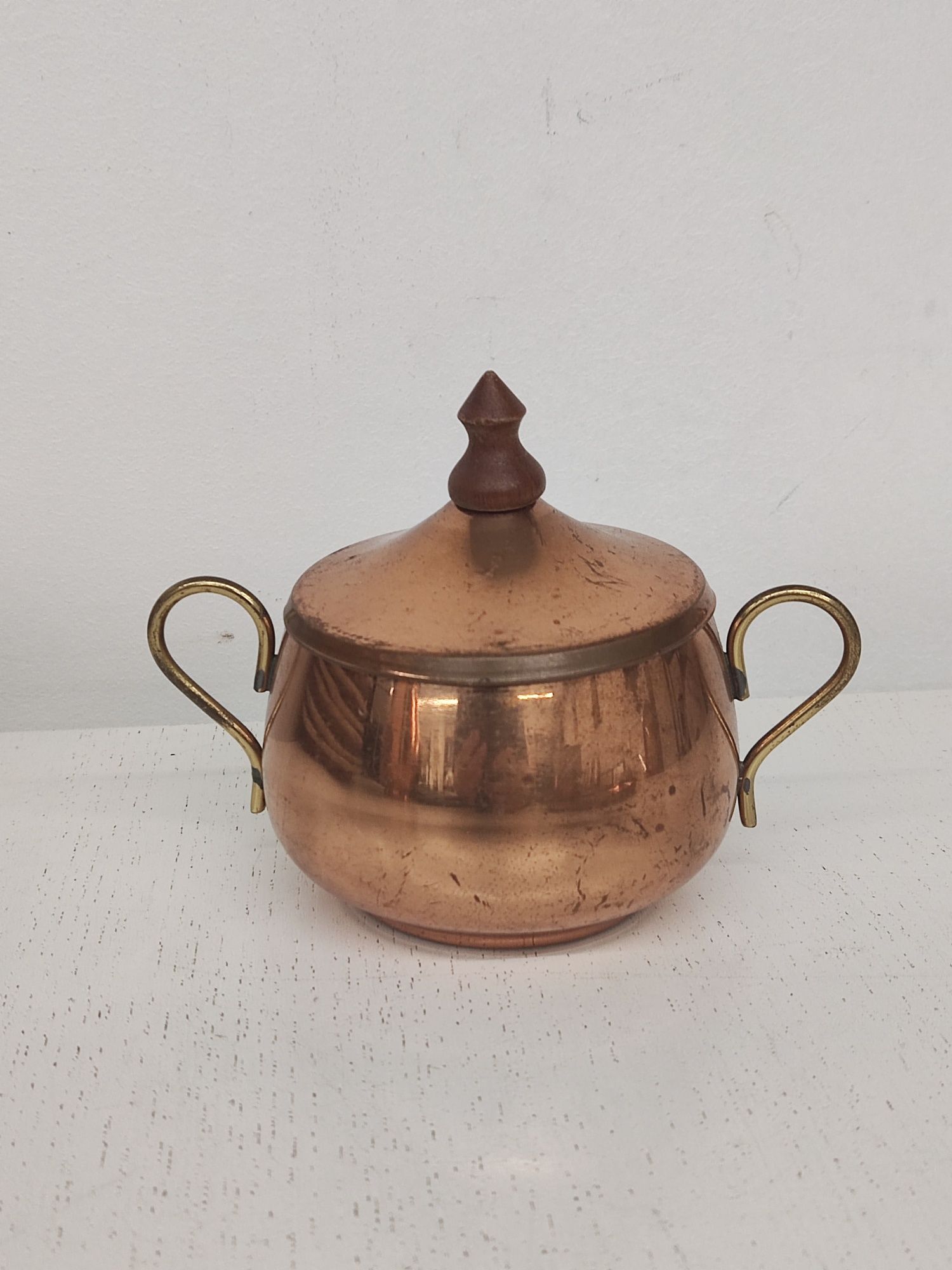 Conjunto de chá antigo holandês de cobre e latão
