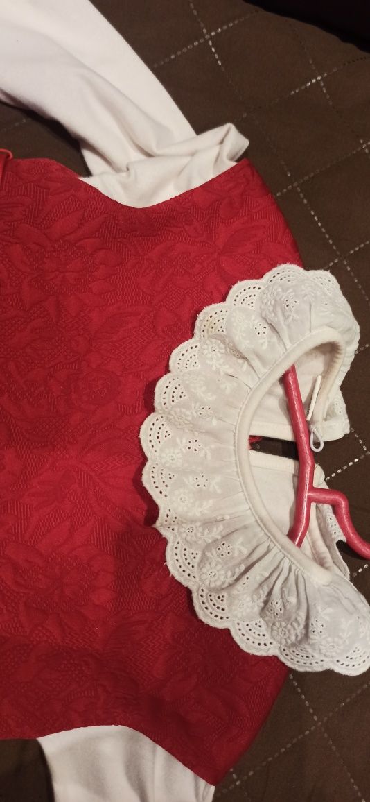 Vestido lindo Mayoral vermelho com camisola interior comprida golinha