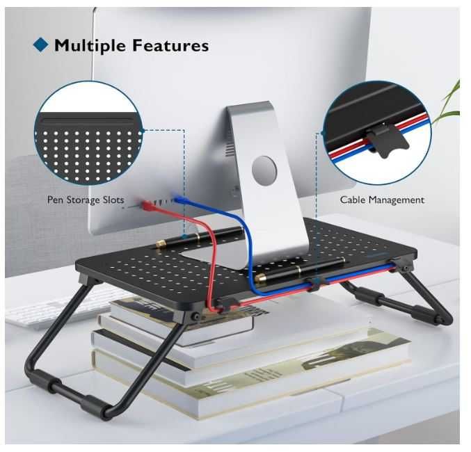 Składany stojak na monitor, laptopa BONTEC 120mm, max 15kg