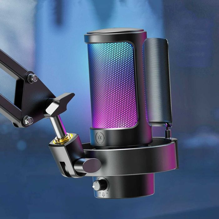 Микрофон для записи, студийный с RGB подсветкой FIFINE A80