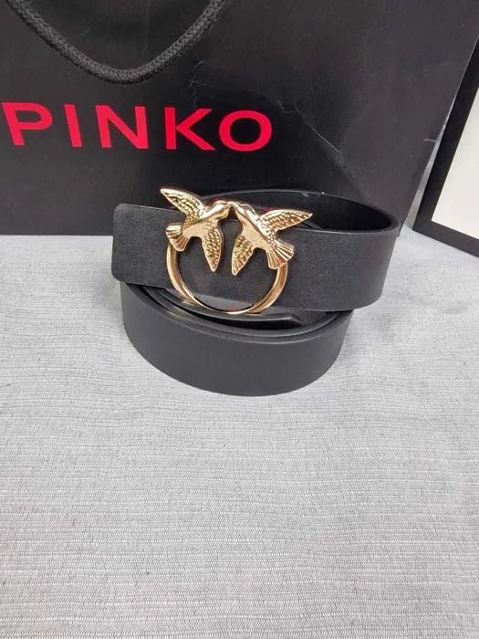Pasek skórzany unisex klamra Pinko
