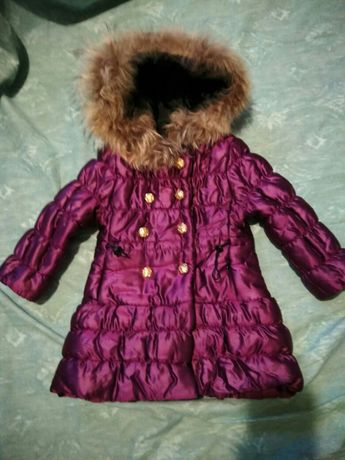 Курточка пальто пуховичок осень-весна на девочку 1,5-3,5 года