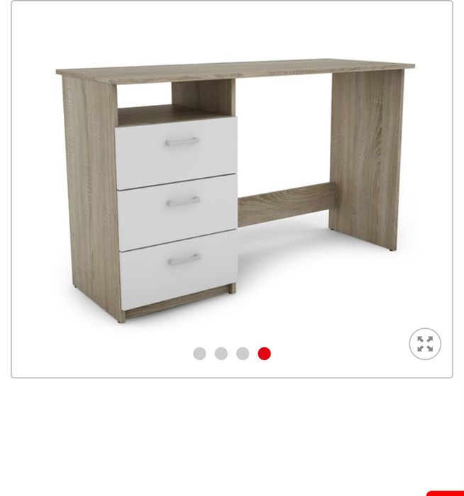 Secretária de escritório branca e Carvalho