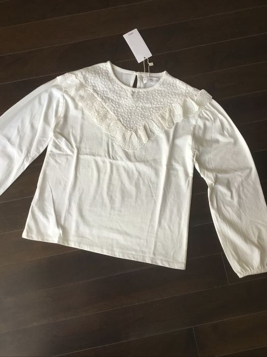 Бавовняна блуза шкільна Mango, 12/152, біла