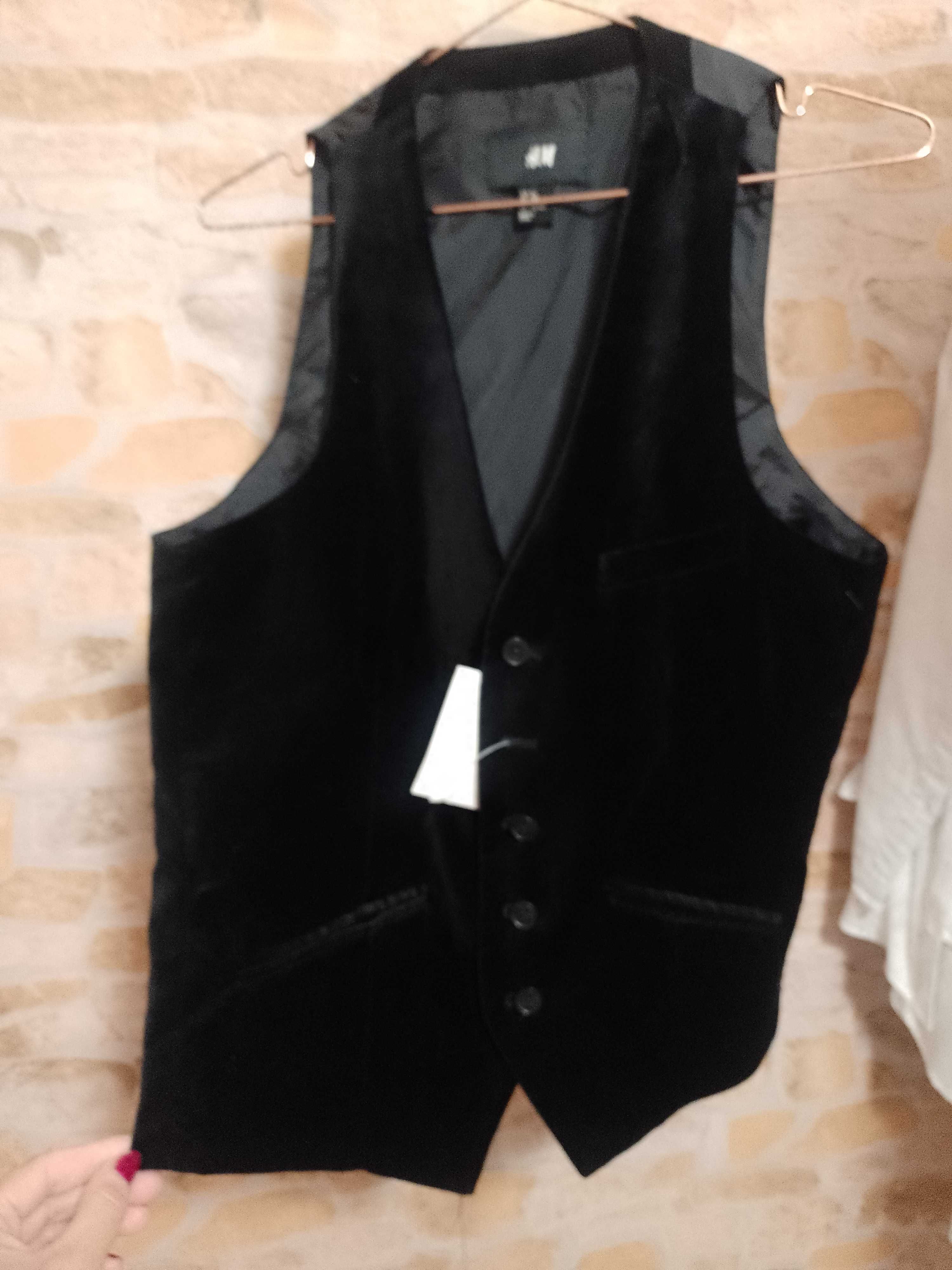 (S) H&M/ Aksamitna kamizelka garniturowa z Londynu, NOWA