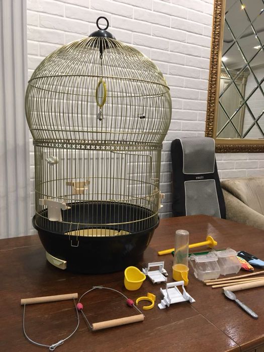 Клітка для птахів золотиста, рідкісне преміум плетіння