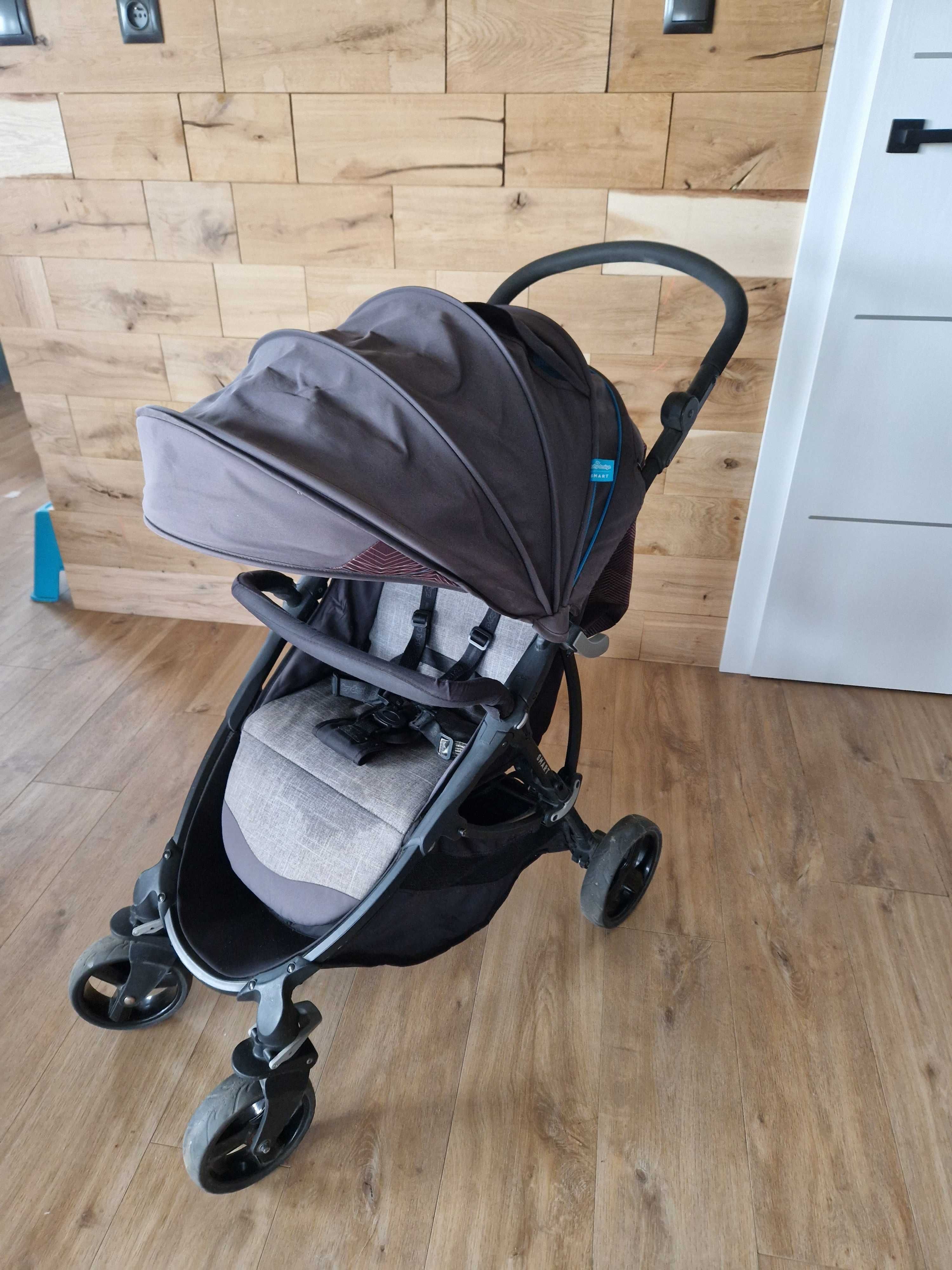 Spacerowka baby design smart szaro-turkusowa