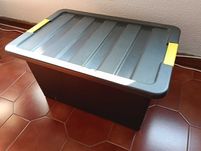 Caixa De Armazenagem Preta 43cm X 63cm X 30 Cm  - 55 Litros