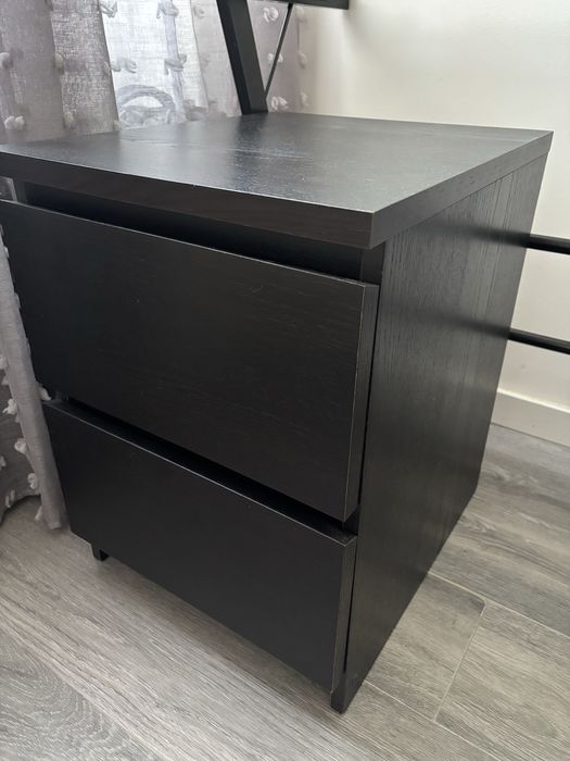 MALM meda de cabeceira c/2 gavetas, pret-cast, 40x55 cm