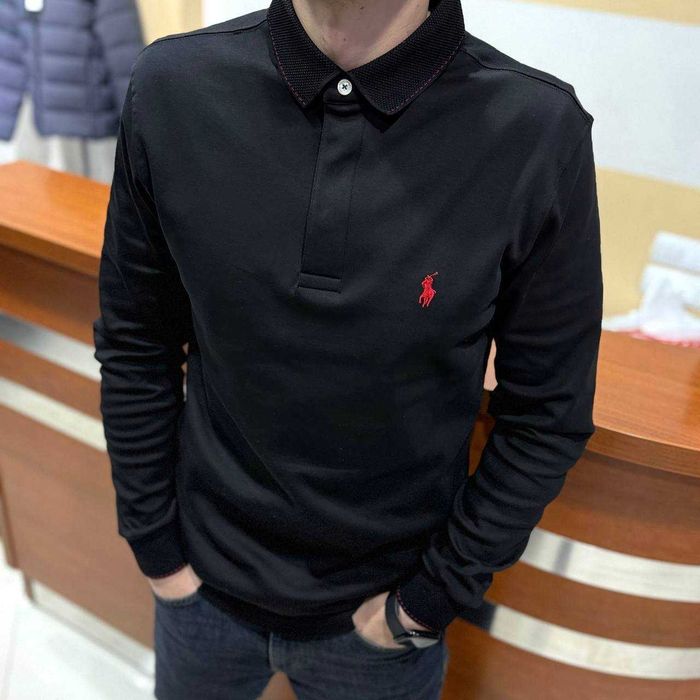 Чорний світшот З КОМІРОМ POLO