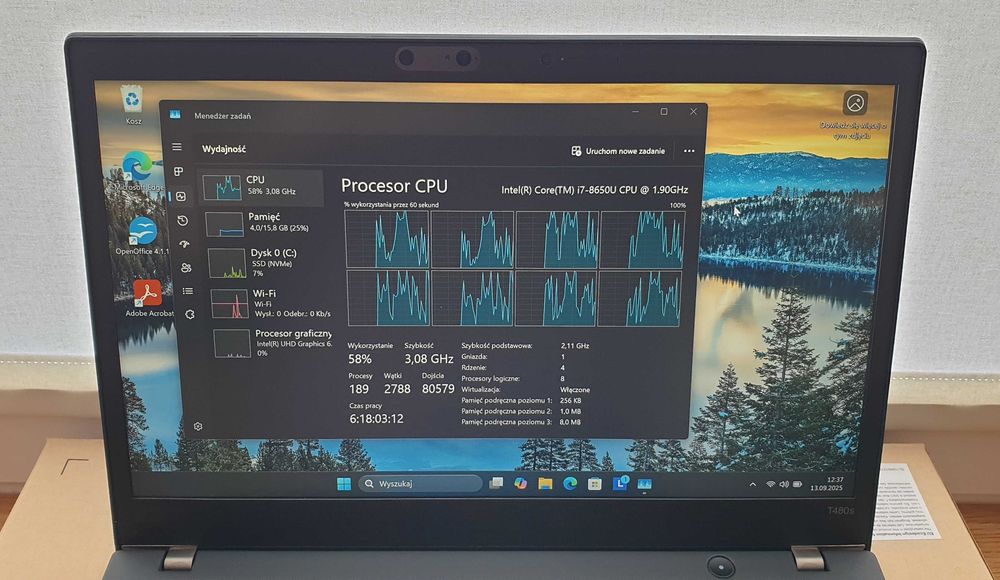 Biznesowy Metalowy Lenovo ThinkPad i7 16GB 256GB FullHD (opcja LTE)