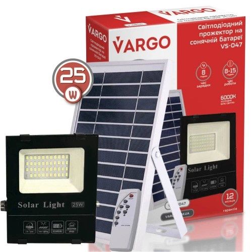 Прожектор на сонячній батареї VARGO 25W