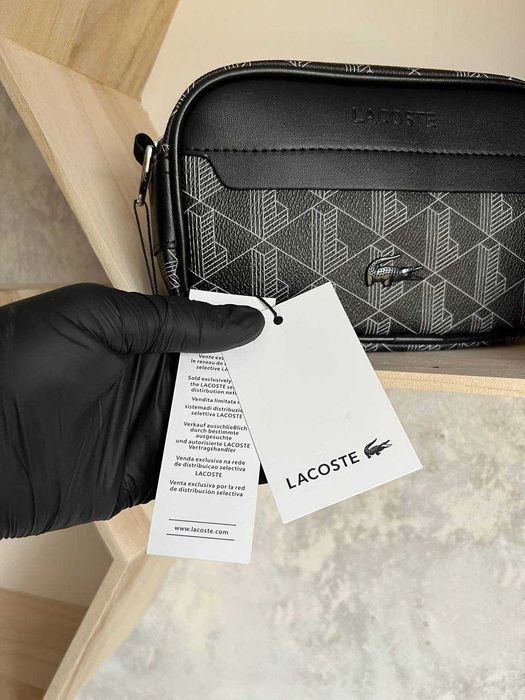 Чоловіча Сумка месенджер через плече Lacoste monogram
