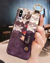 Case Etui Obudowa do Telefonu iPhone 7, 7Plus, 8 Flower Fiolet Rączka