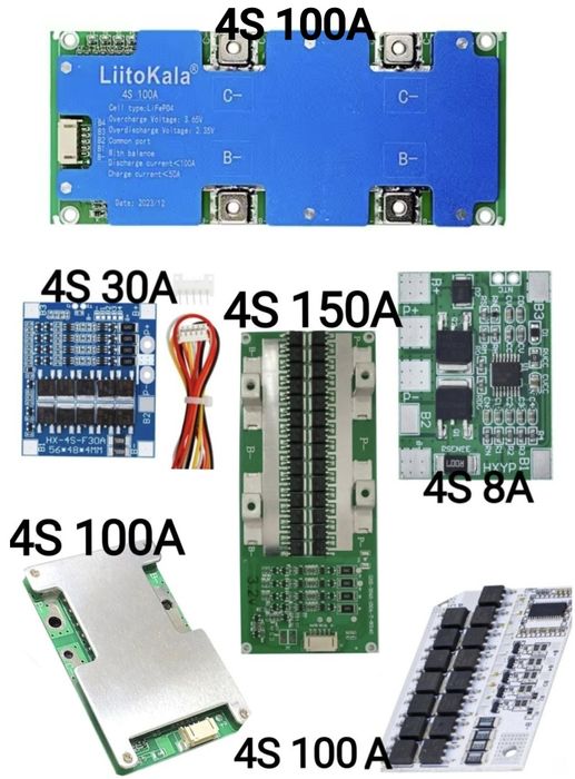 4S 100А/150А ( 8S//12S//16S )  LifePo4 BMS плати.