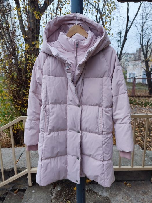 Zara куртка пальто хаки зима xl , б/у