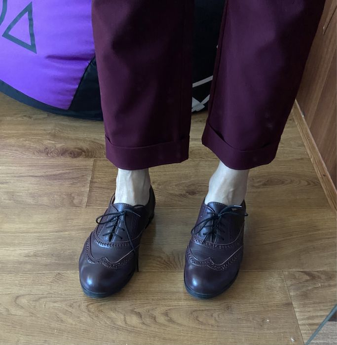 Кожаные туфли оксфорды р.37