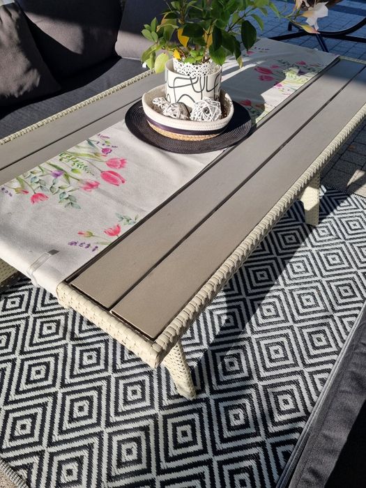 Narożnik sofa ogrodowa ratanowa