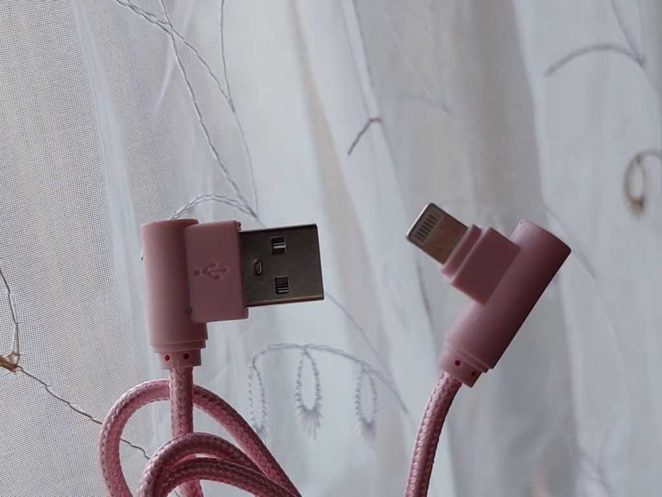 Кабель провод для Iphone Lightning Gelius 1A Pink угловые штекеры
