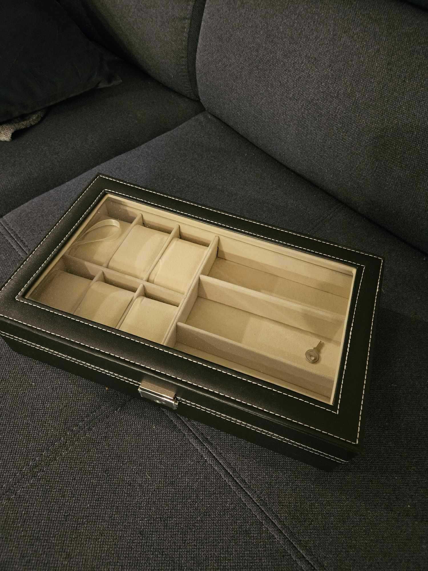 Kuferek szkatułka etui pudełko organizer na zegarki i okulary