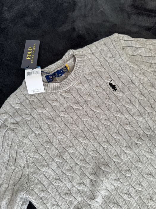 Outlet Sweter Unisex Polo Ralph Lauren Szary Idealny na Prezent S M L