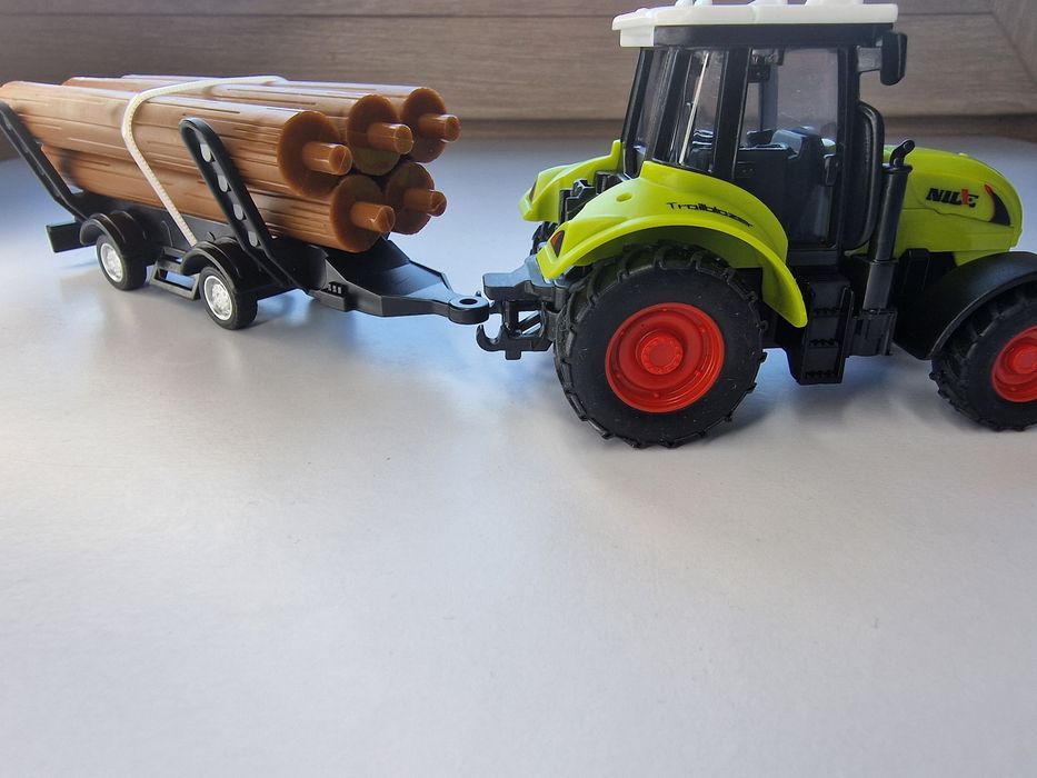 Traktor ciągnik przyczepa zestaw rolnika farmera dla dzieci
