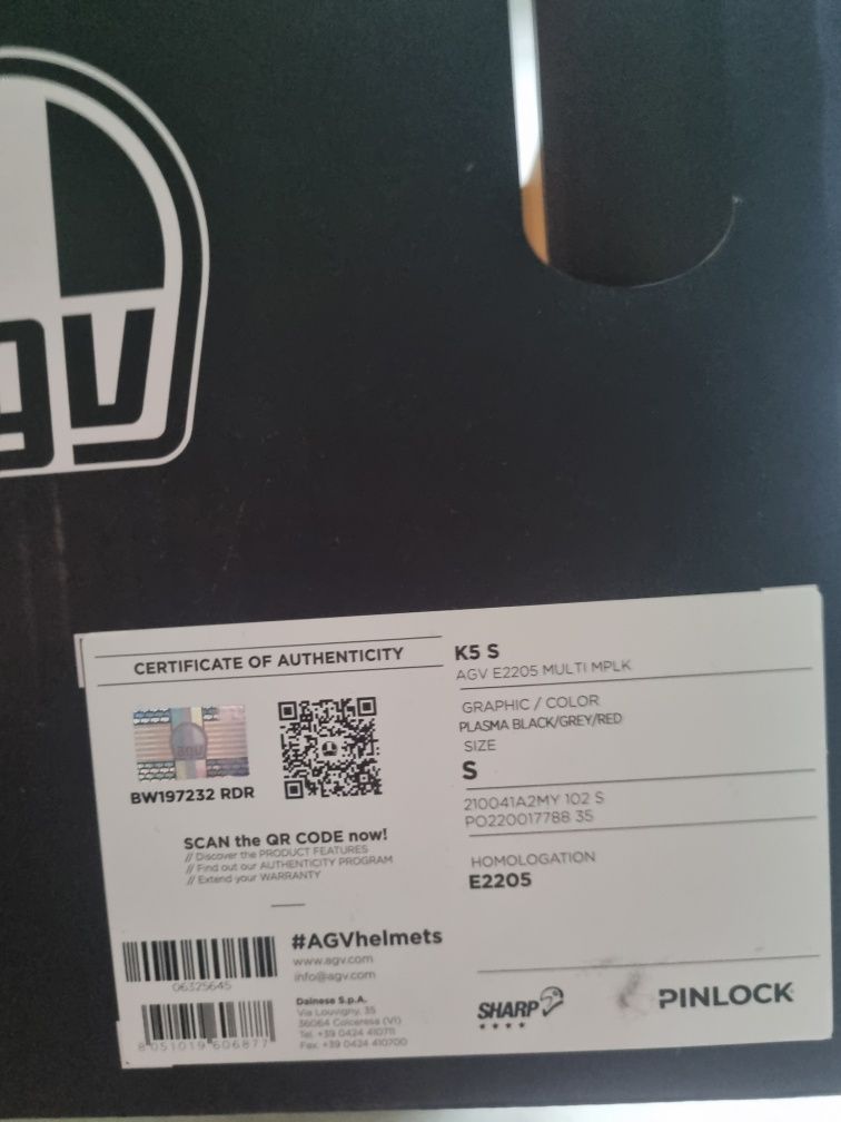 Kask agv K5s plasma black + intercom