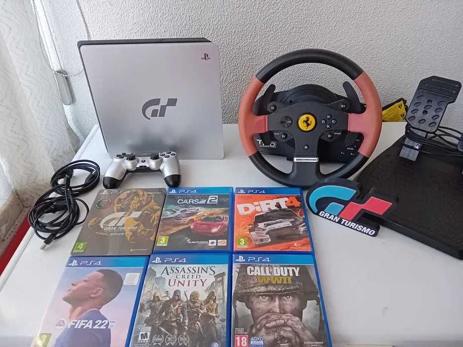 Ps4 Consola slim 1tb e comando edicao GT + 6 jogos