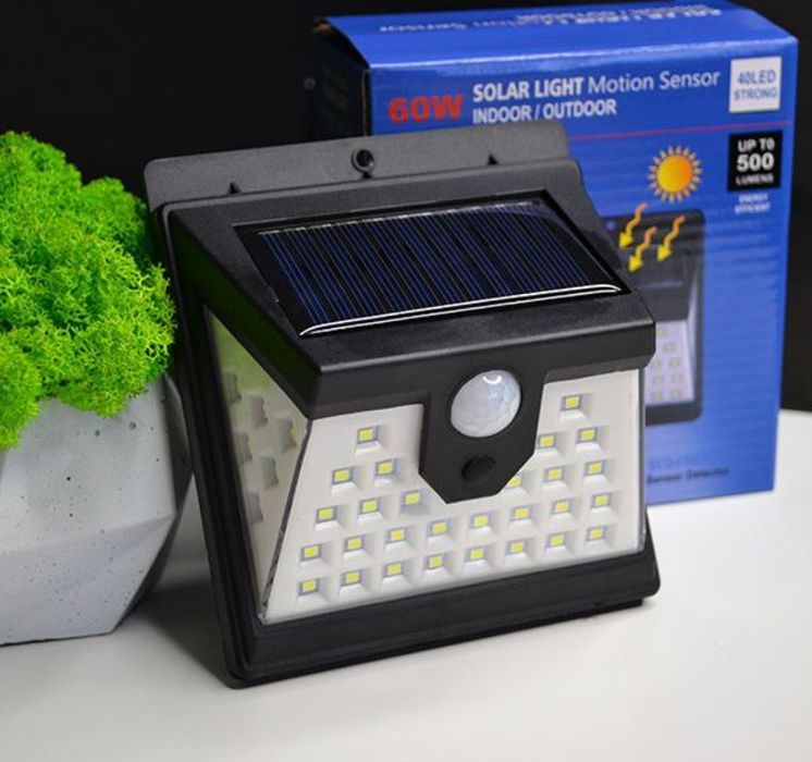 Світильник вуличний 100 LED BK - 100 на солнечной батарее solar